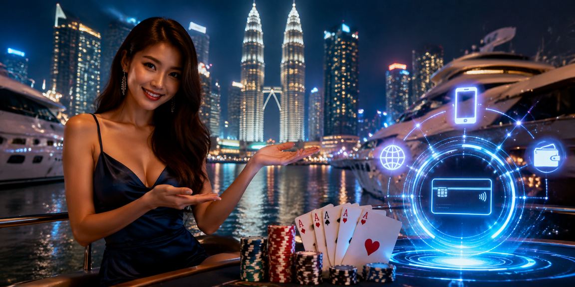 Poker player in Kuala Lumpur using a mobile app for online table games